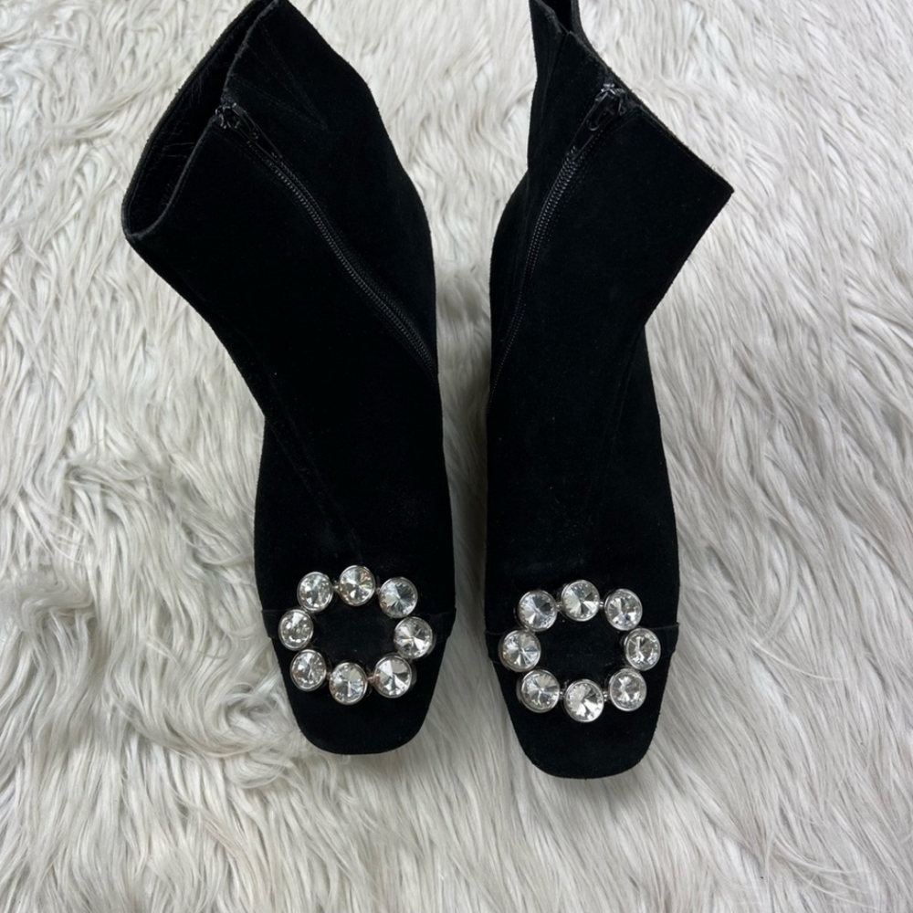 Jeffrey Campbell Women's Black Suede Sumatra Booties